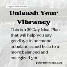 Load image into Gallery viewer, Unleash Your Vibrancy: A 30-Day Meal Plan for Balanced Hormones, Optimal Energy, and Sharpened Focus