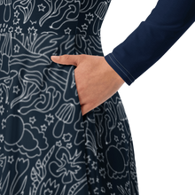 Load image into Gallery viewer, Mushroom Print Midi Dress with Pockets - Premium Knit Jersey Fabric - Made to Order