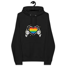 Load image into Gallery viewer, Rainbow Heart Skeleton Hands Hoodie