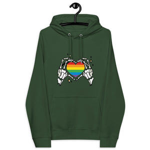 Rainbow Heart Skeleton Hands Hoodie