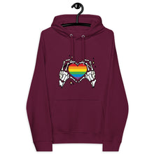 Load image into Gallery viewer, Rainbow Heart Skeleton Hands Hoodie