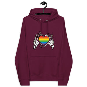 Rainbow Heart Skeleton Hands Hoodie