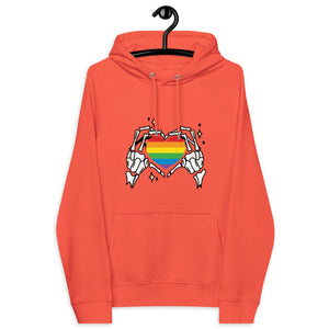 Rainbow Heart Skeleton Hands Hoodie