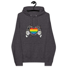 Load image into Gallery viewer, Rainbow Heart Skeleton Hands Hoodie