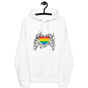 Rainbow Heart Skeleton Hands Hoodie